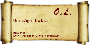 Országh Lotti névjegykártya